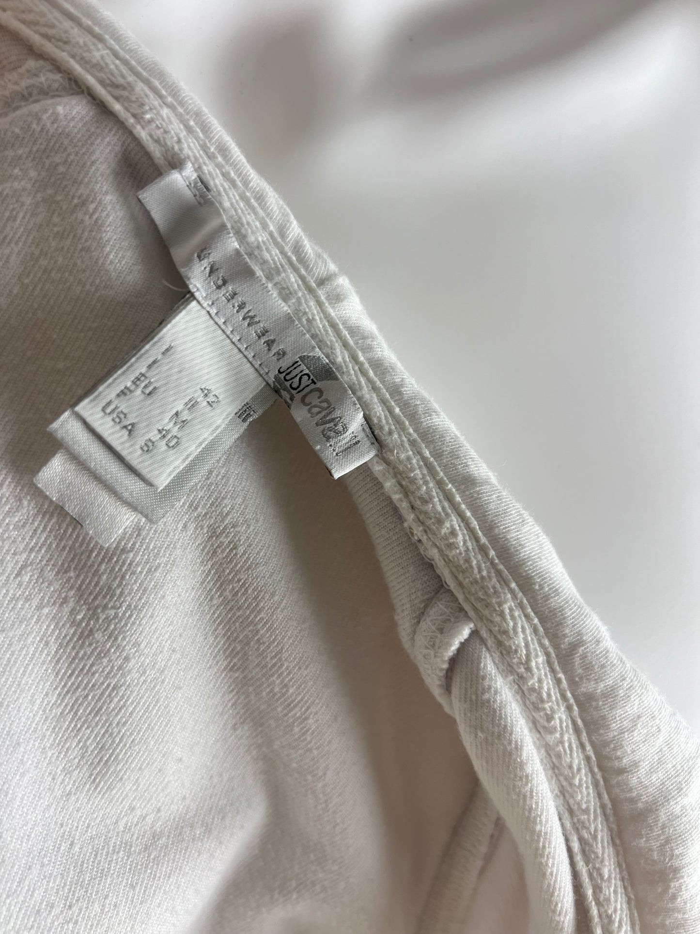 JUST CAVALLI
White & Lilac Rhinestone Zip Hoodie
Early 2000s