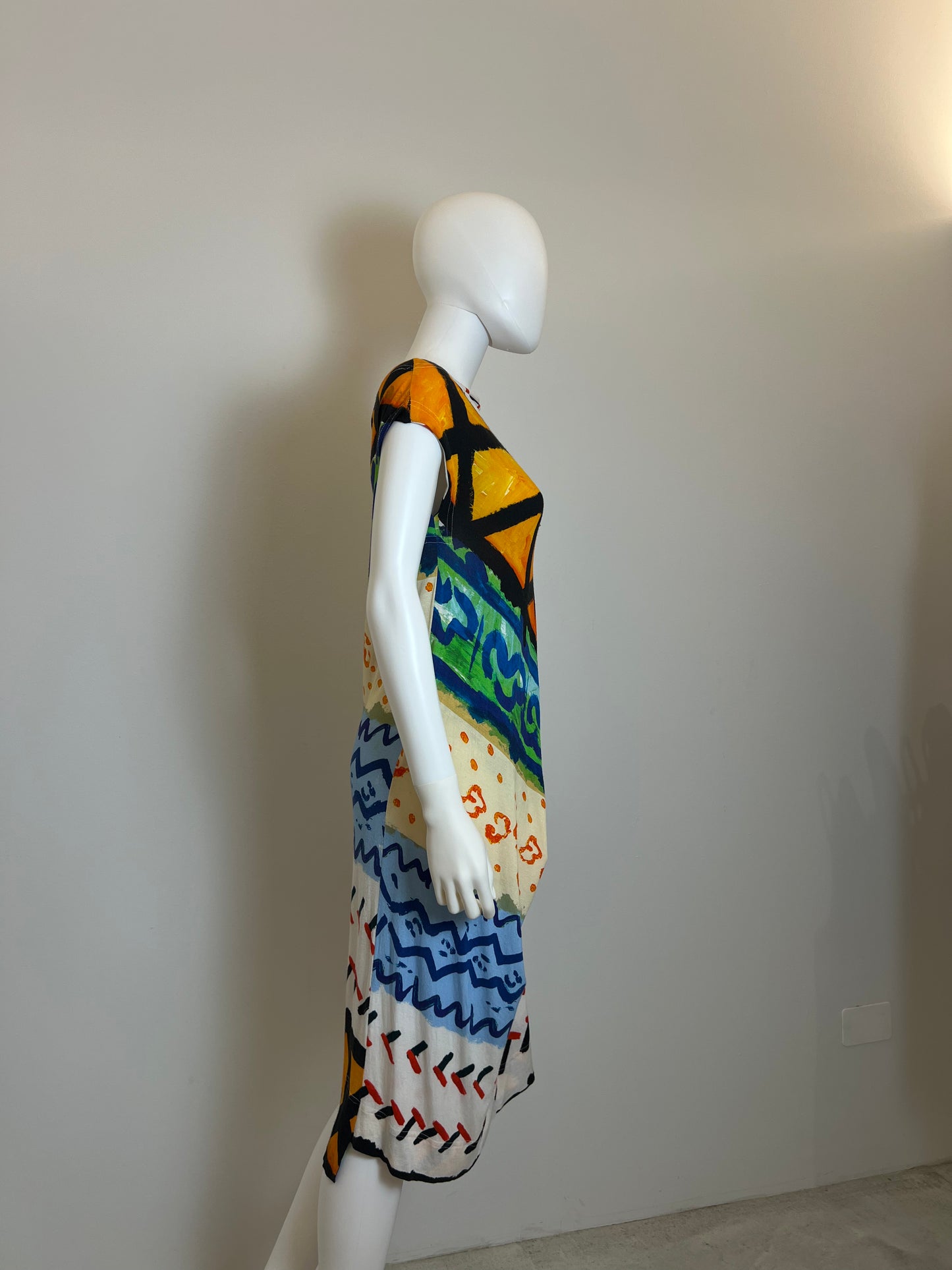 Vivienne Westwood Anglomania Abstract Print Draped Dress