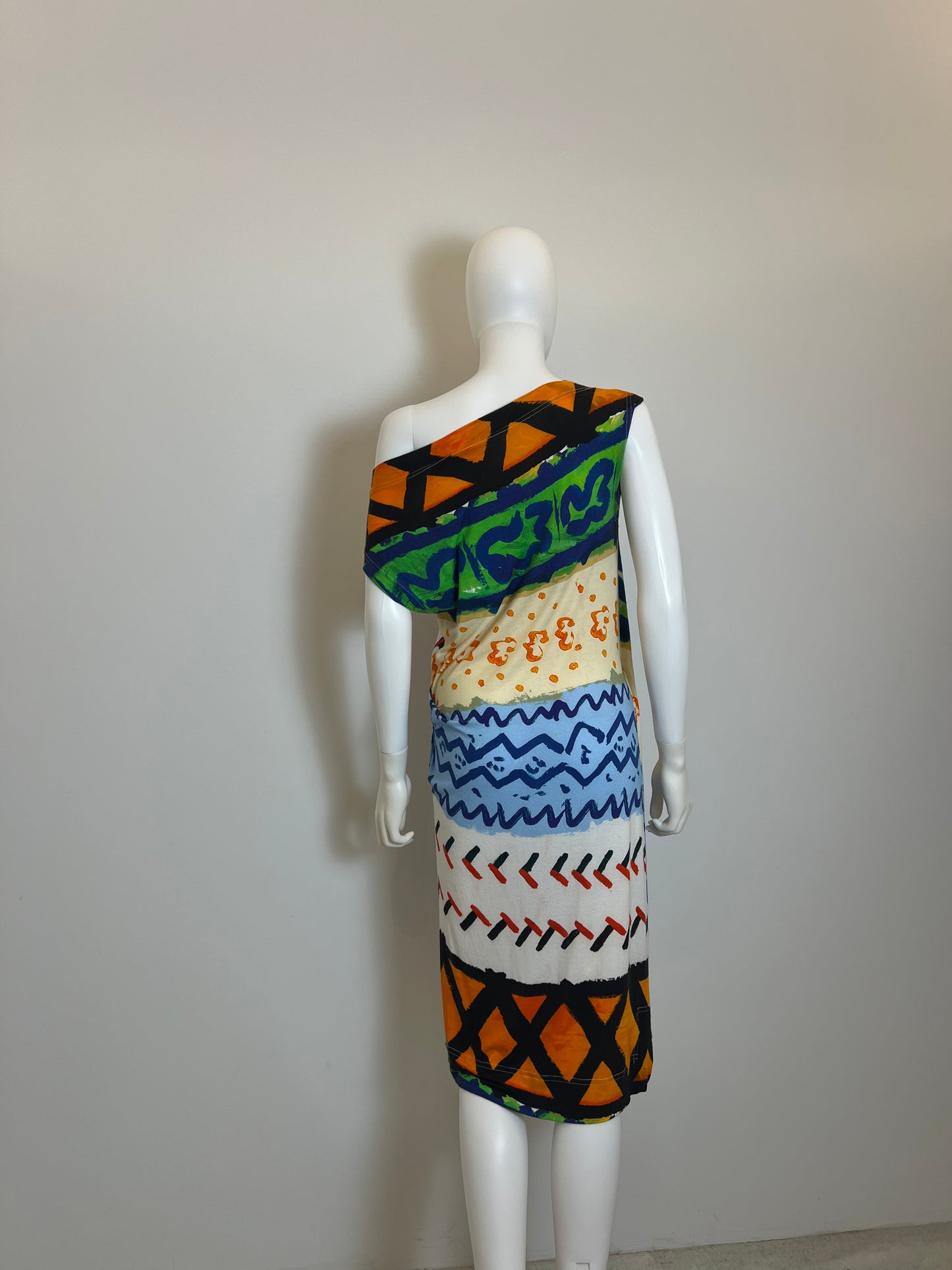 Vivienne Westwood Anglomania Abstract Print Draped Dress