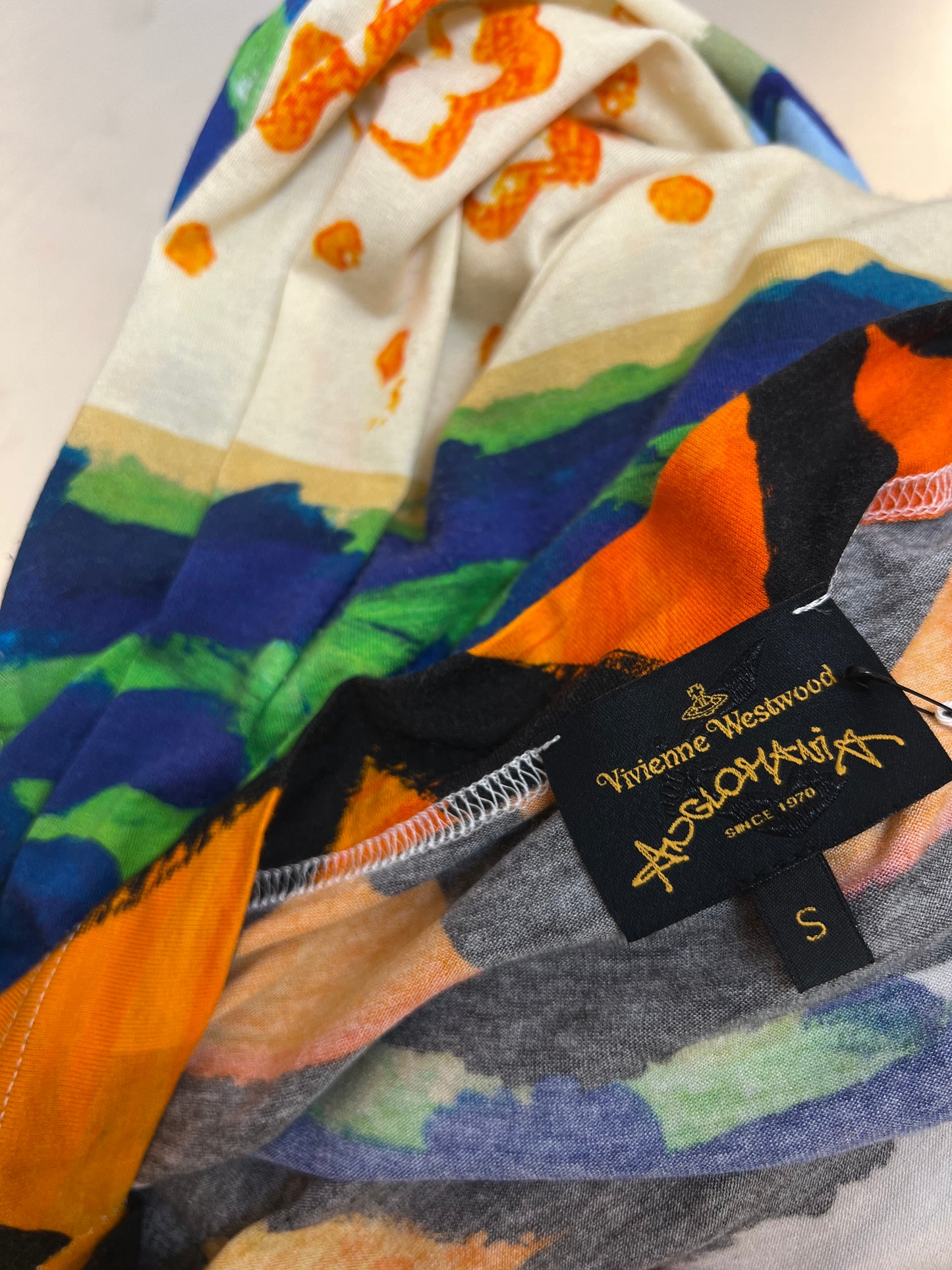 Vivienne Westwood Anglomania Abstract Print Draped Dress