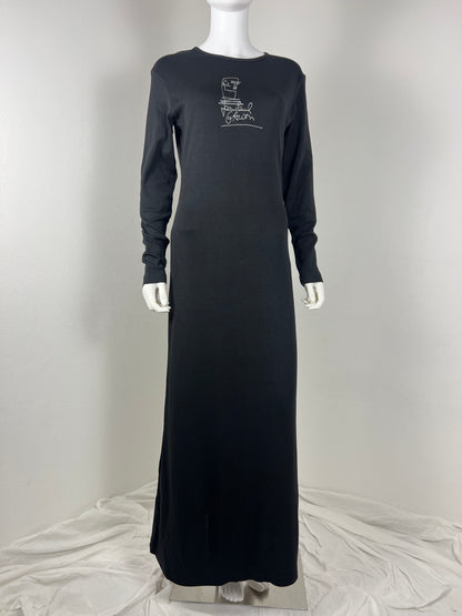 Jean Paul Gaultier Signature Face Jersey Maxi Dress