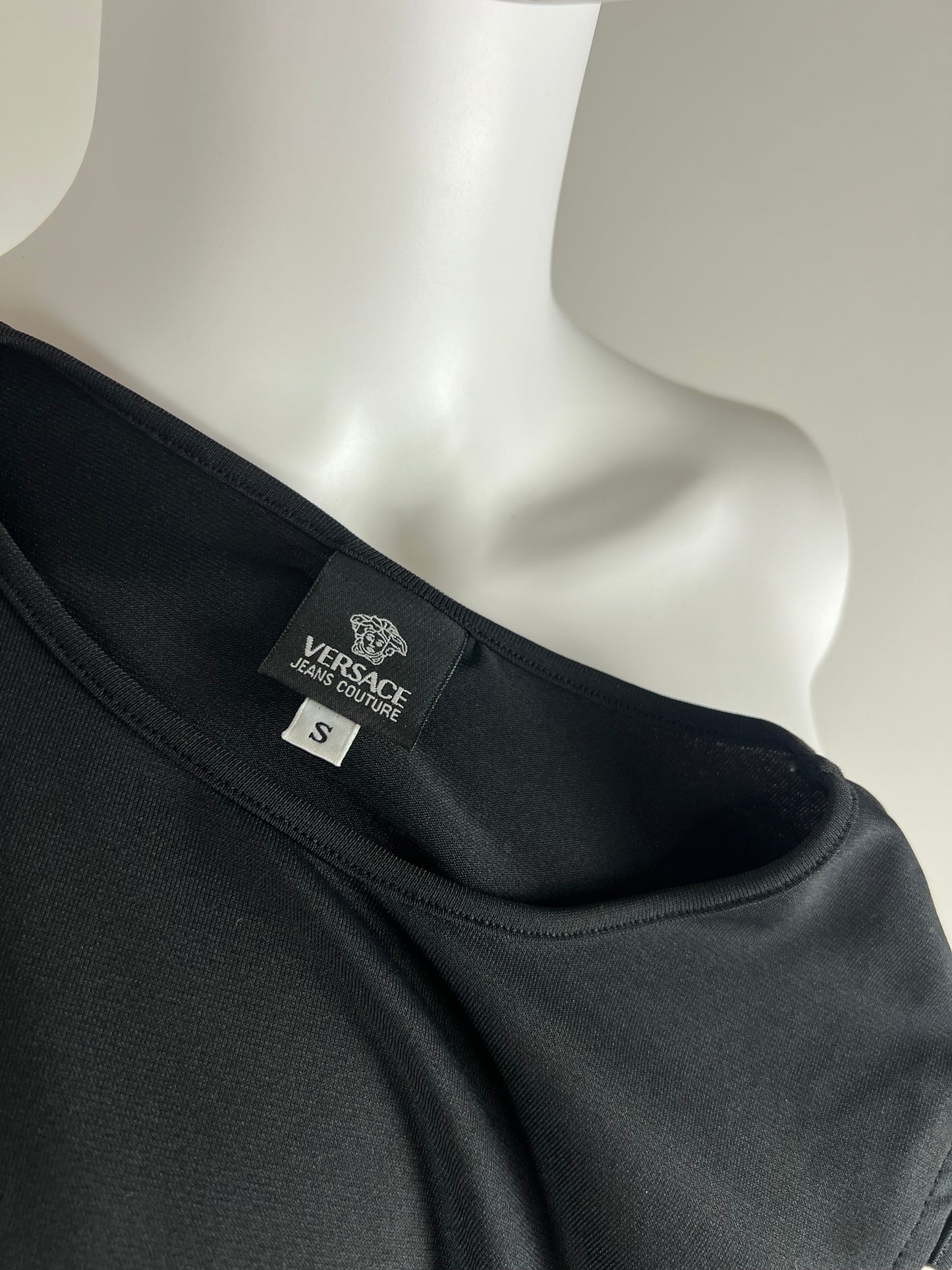 Versace Jeans Couture Logo Jersey Top with Metal Ring Detail