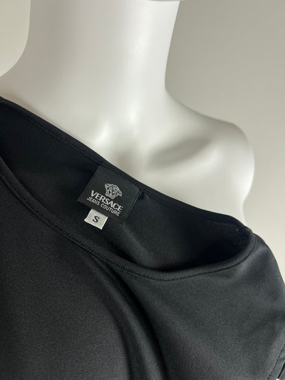 Versace Jeans Couture Logo Jersey Top with Metal Ring Detail