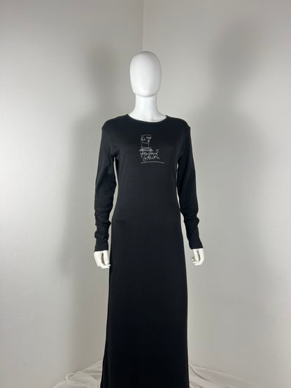 Jean Paul Gaultier Signature Face Jersey Maxi Dress