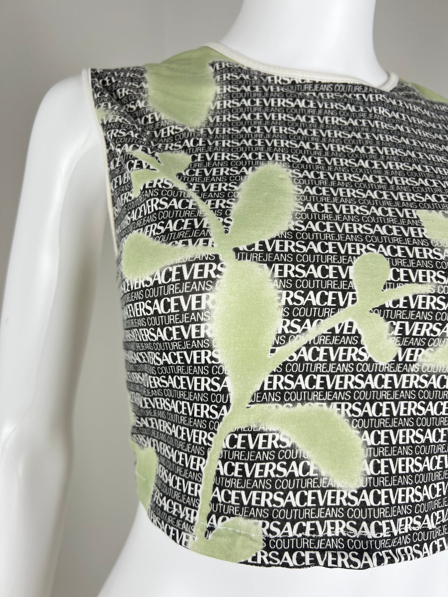 Versace Jeans Couture Logo Print Crop Top