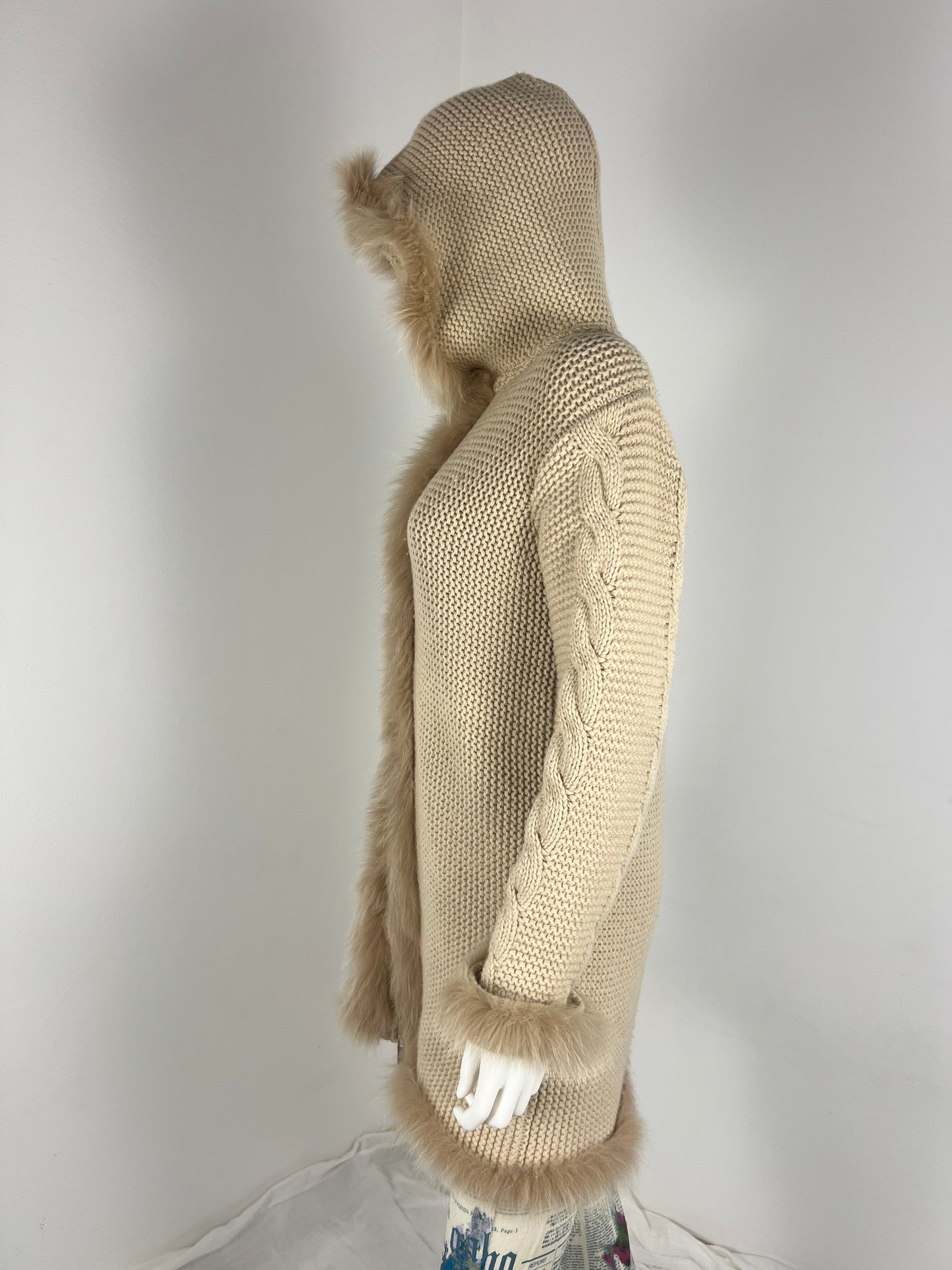 Blumarine Fur Trim Hooded Knit Coat
Early 2000s