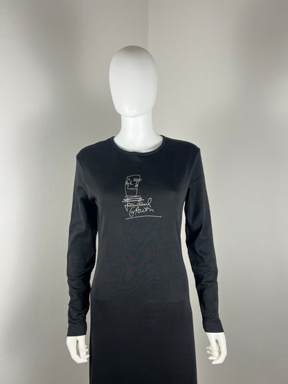 Jean Paul Gaultier Signature Face Jersey Maxi Dress