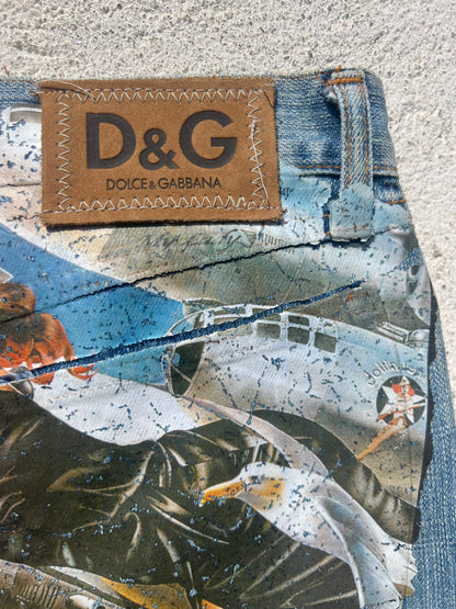 DOLCE & GABBANA printed denim jeans
early 2000s