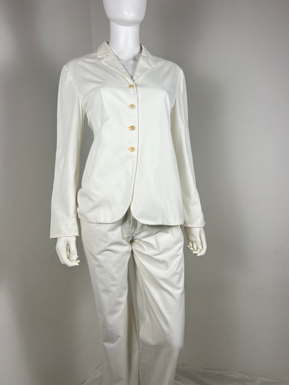 Miu Miu Ivory Silk Trouser Suit