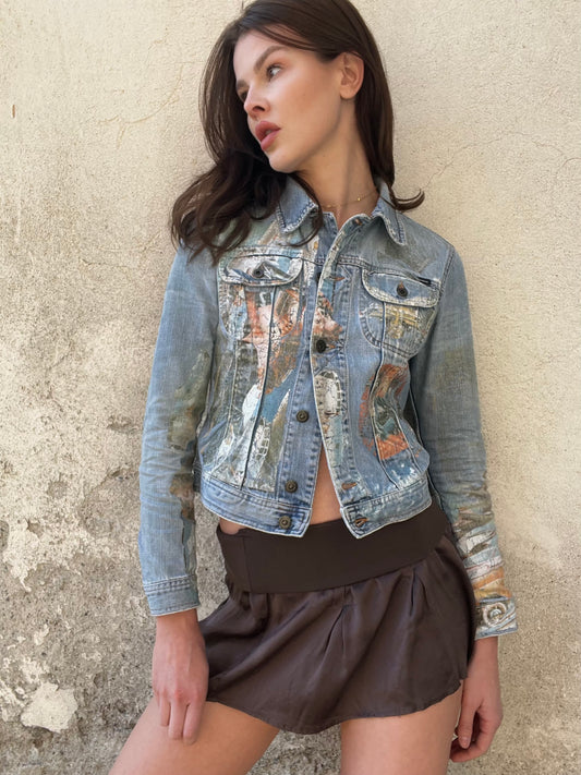 DOLCE & GABBANA printed denim jacket
early 2000s