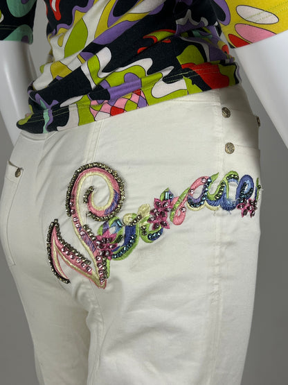 Gianni Versace Embellished Logo Jeans – Early 2000s