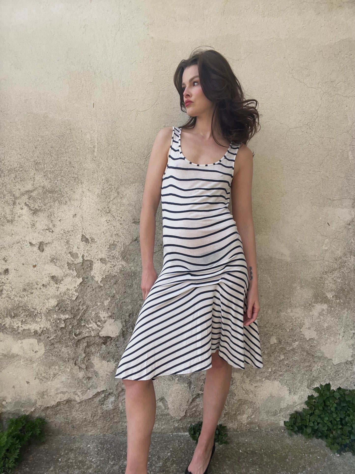 Jean Paul Gaultier striped jersey dress