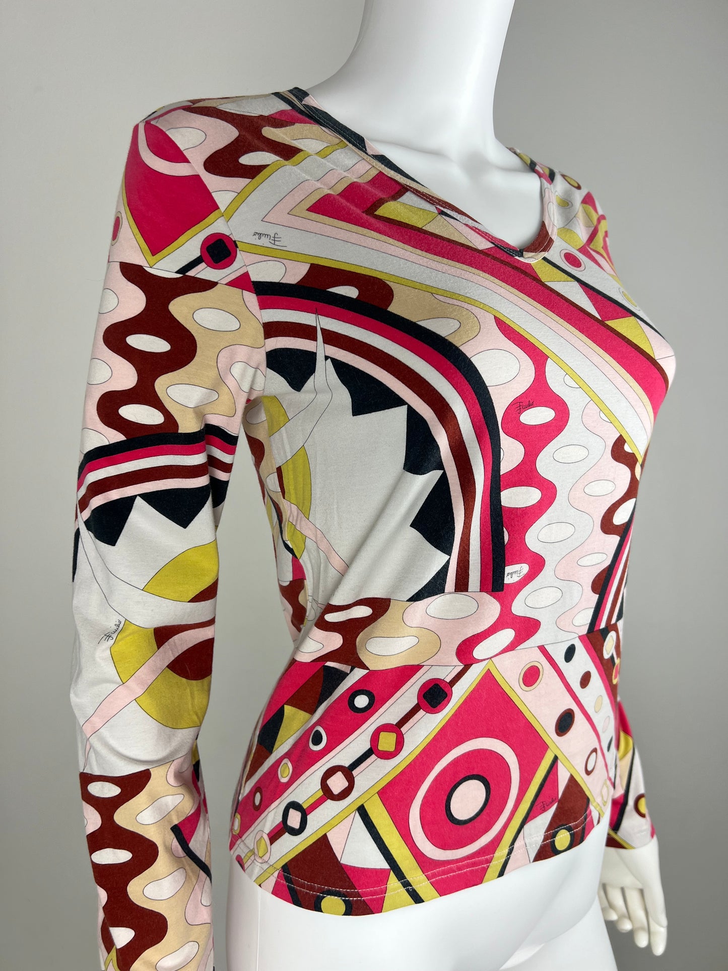Emilio Pucci Geometric Print Stretch Top – Early 2000s