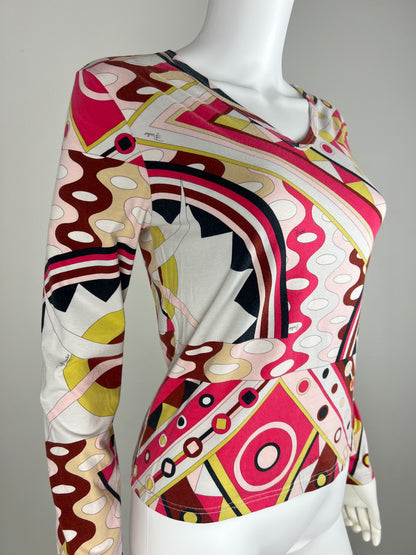 Emilio Pucci Geometric Print Stretch Top – Early 2000s