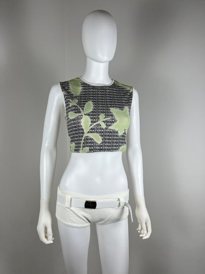 Versace Jeans Couture Logo Print Crop Top