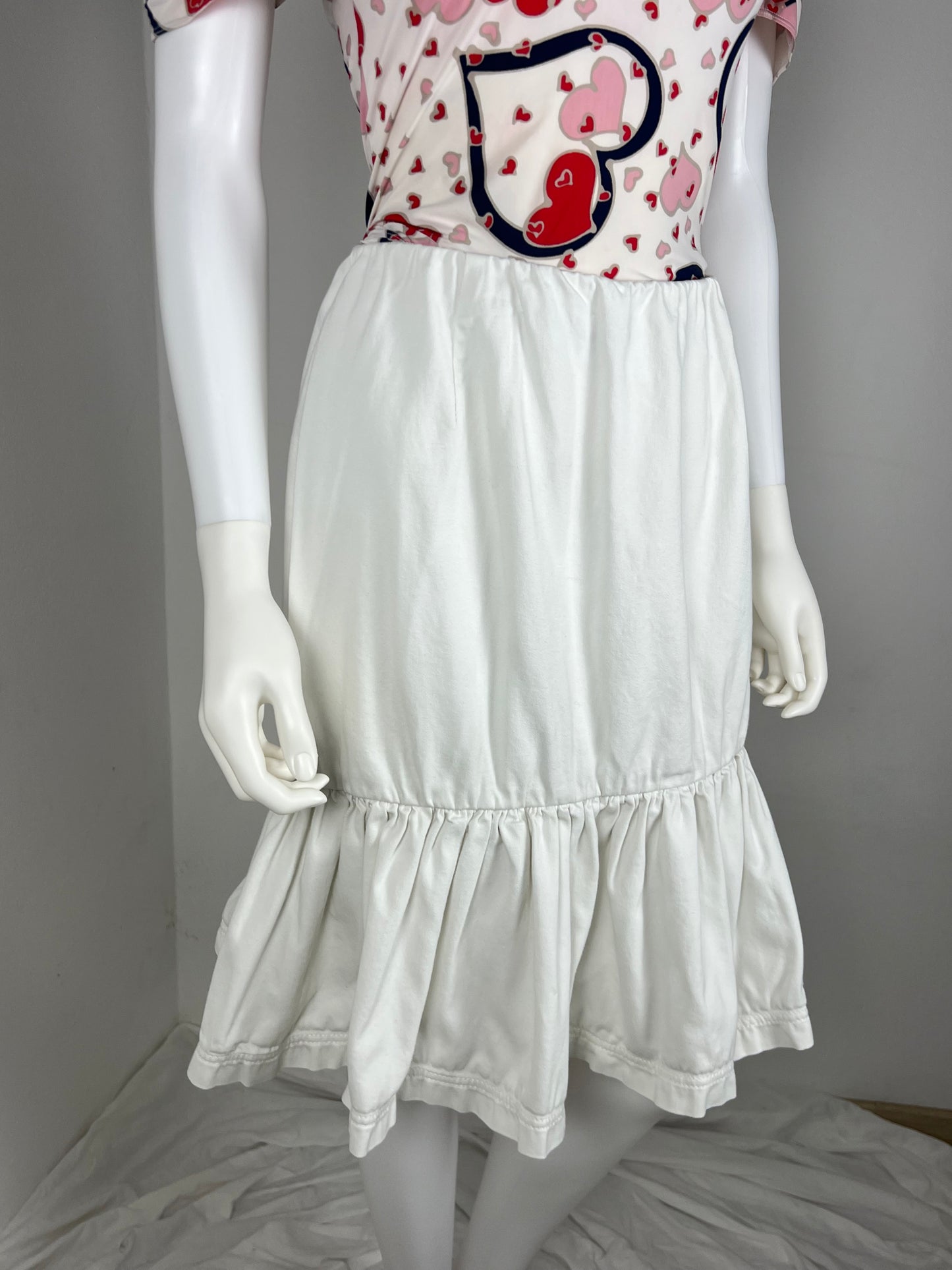 Prada Ivory Tiered Cotton Skirt