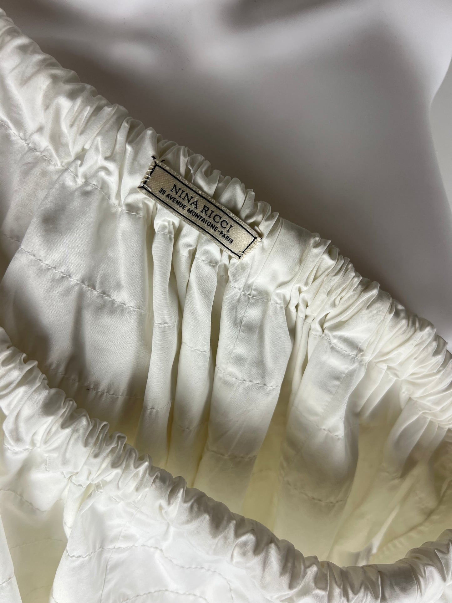 Nina Ricci Ivory Silk Midi Skirt with Tie Detail