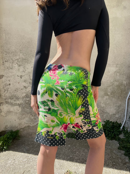VERSACE tropical polka dot logo skirt
early 2000s