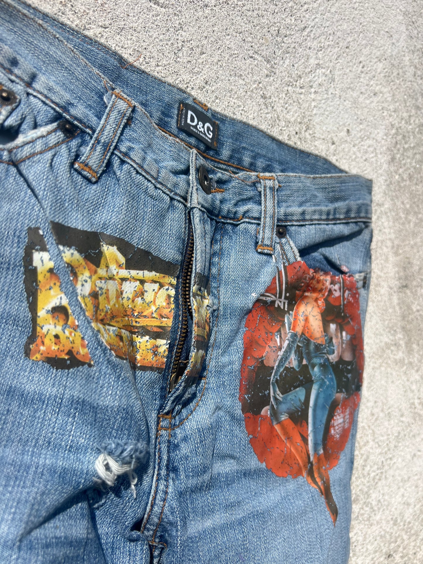 DOLCE & GABBANA printed denim jeans
early 2000s