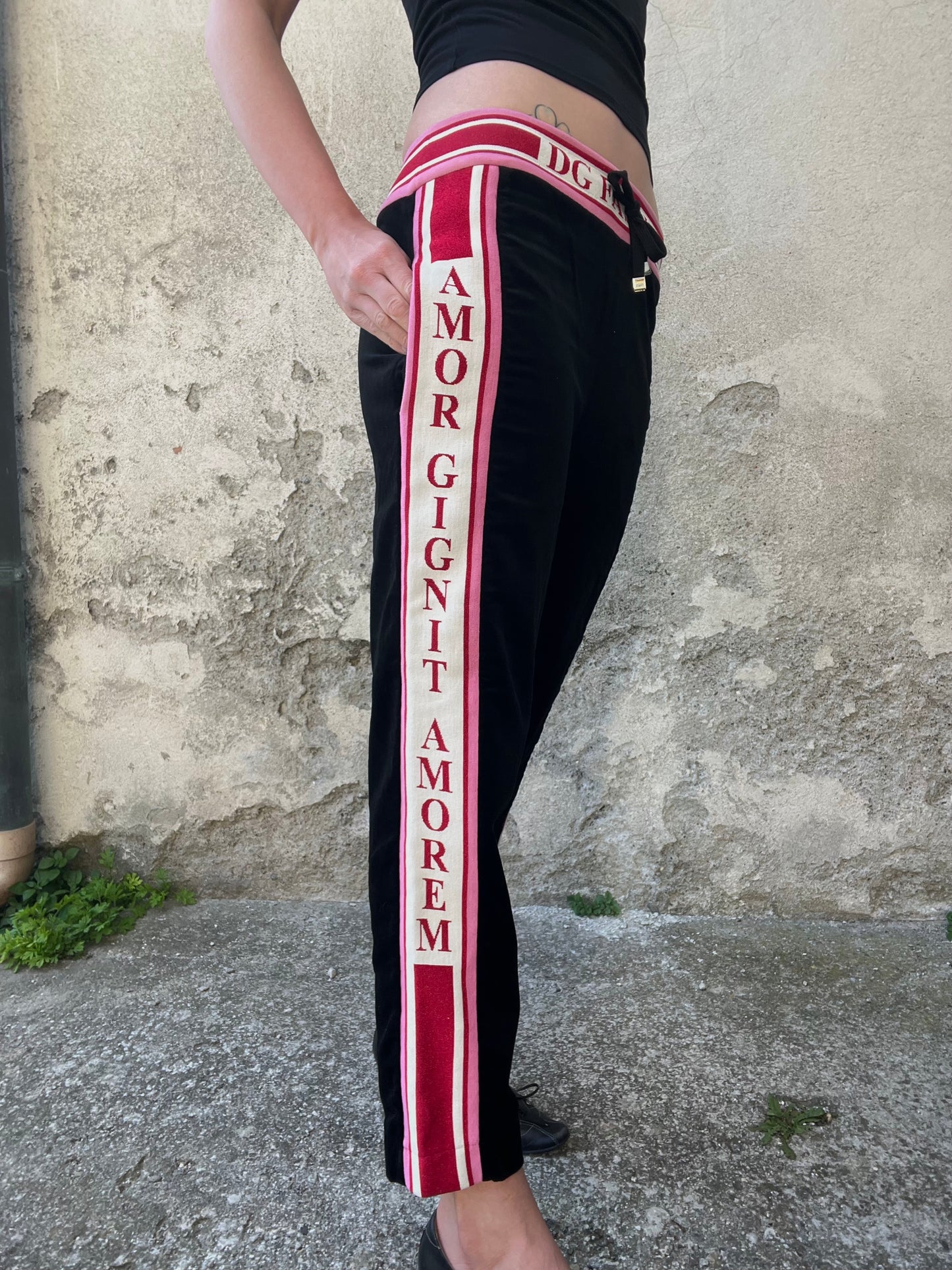 Dolce & Gabbana velvet track pants