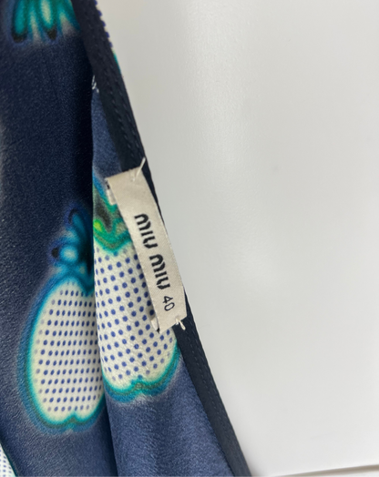MIU MIU, circa 2010 – Silk Apple Print Skirt