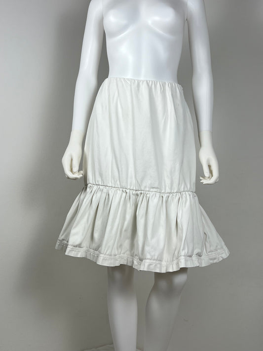 Prada Ivory Tiered Cotton Skirt