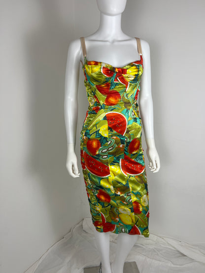 D&G by Dolce & Gabbana Tropical Fruit Ruched Midi Dress
SS05–06 Era