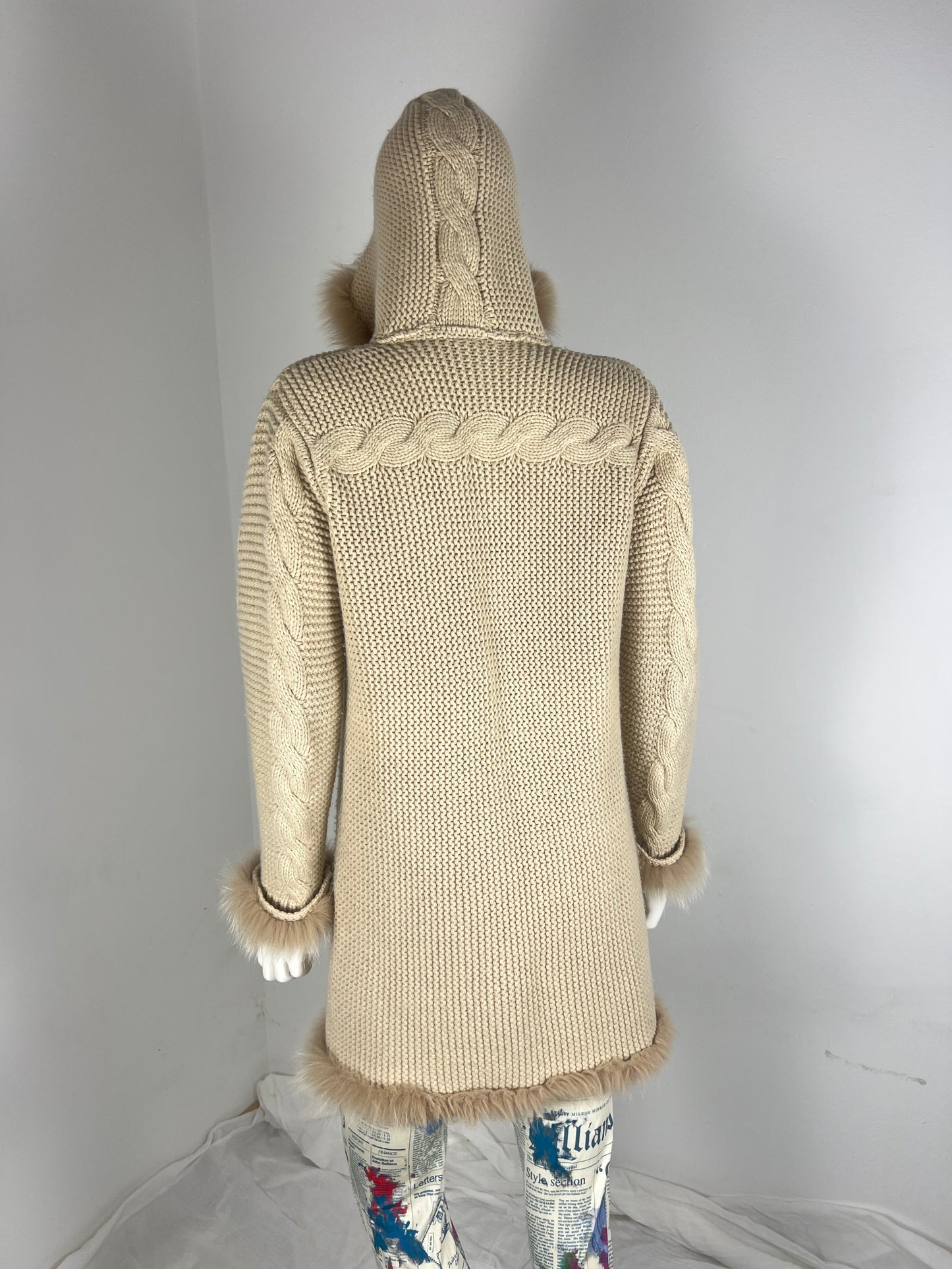 Blumarine Fur Trim Hooded Knit Coat
Early 2000s