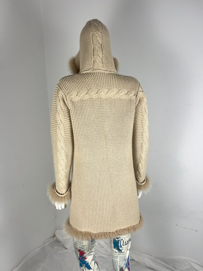 Blumarine Fur Trim Hooded Knit Coat
Early 2000s