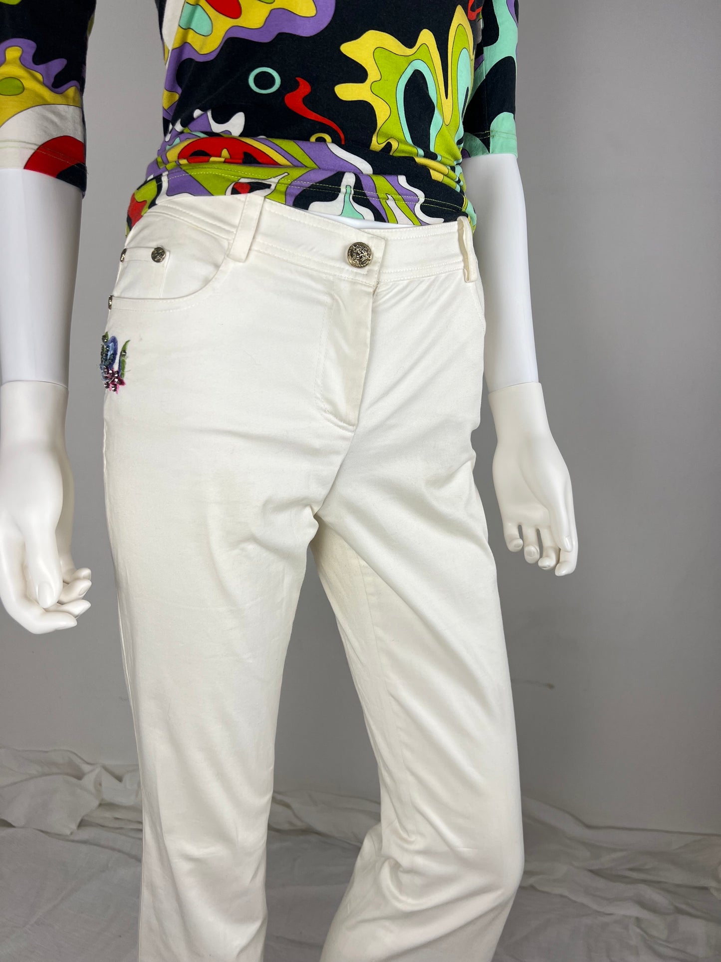 Gianni Versace Embellished Logo Jeans – Early 2000s