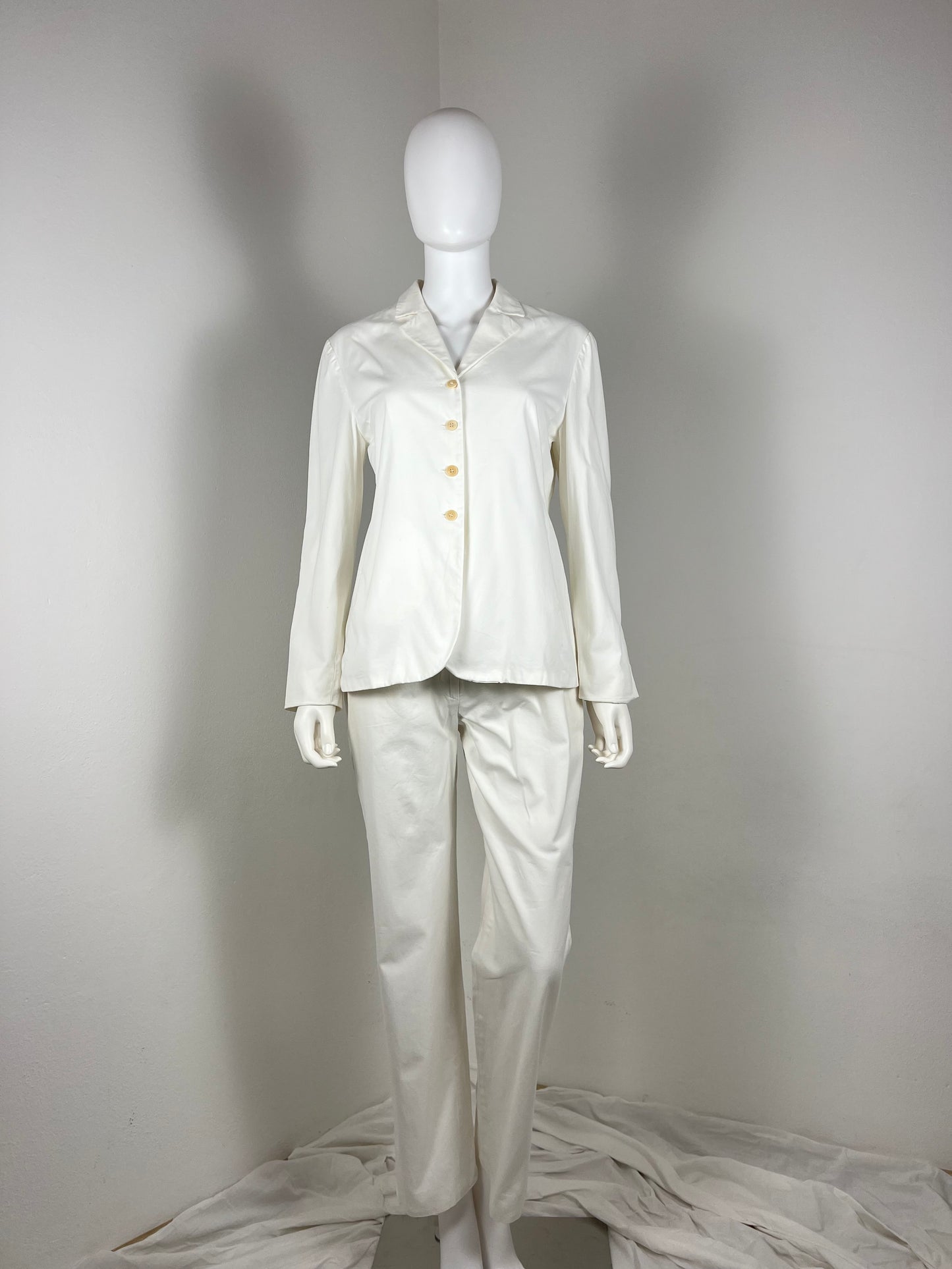 Miu Miu Ivory Silk Trouser Suit