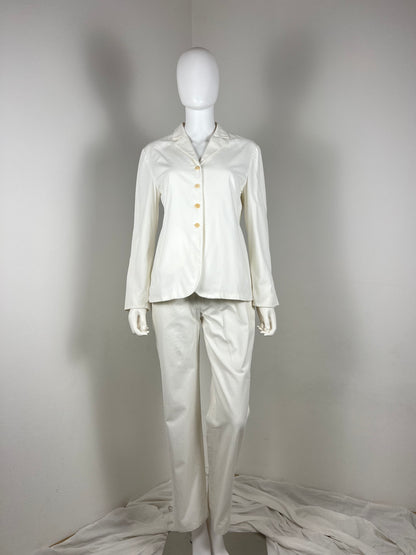 Miu Miu Ivory Silk Trouser Suit