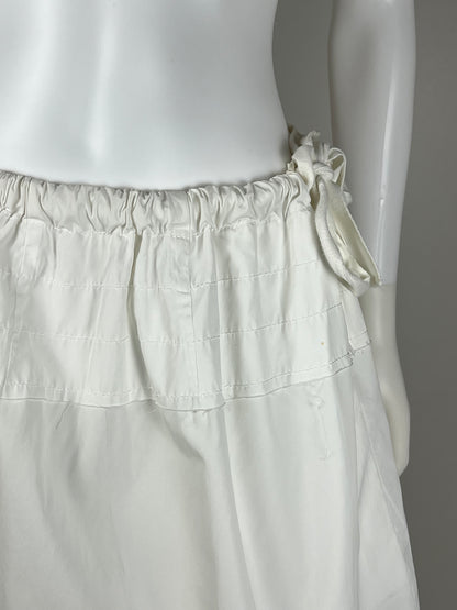 Nina Ricci Ivory Silk Midi Skirt with Tie Detail