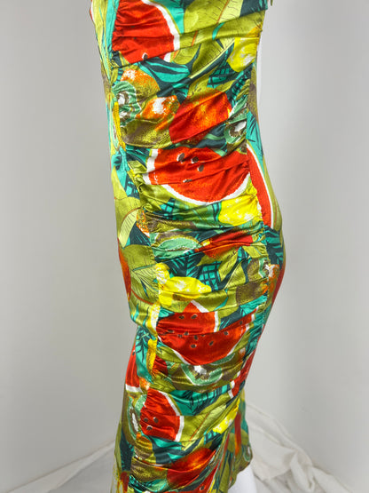 D&G by Dolce & Gabbana Tropical Fruit Ruched Midi Dress
SS05–06 Era