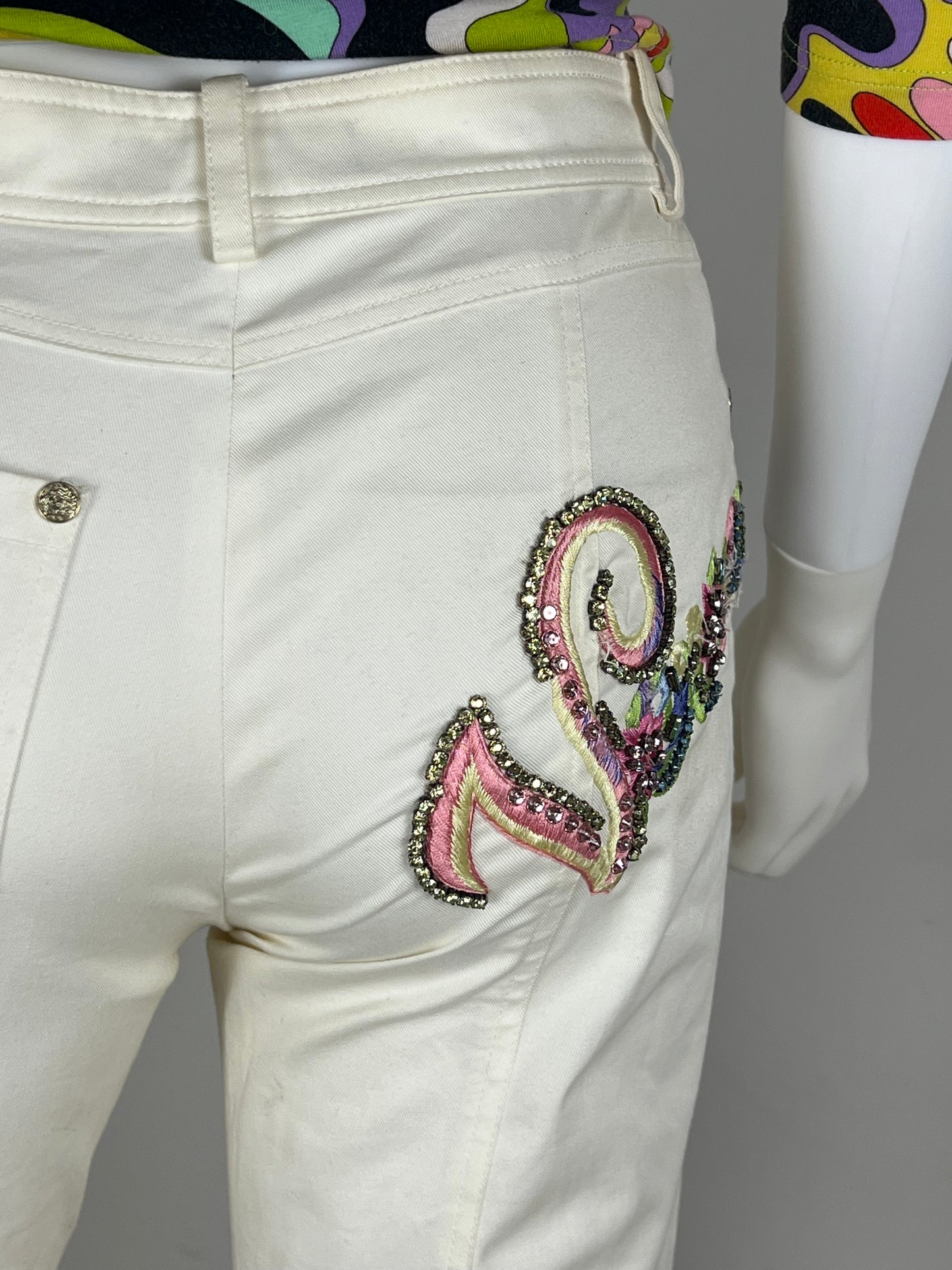 Gianni Versace Embellished Logo Jeans – Early 2000s