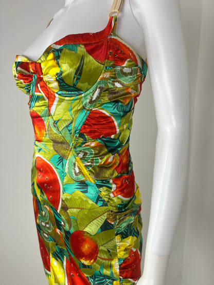 D&G by Dolce & Gabbana Tropical Fruit Ruched Midi Dress
SS05–06 Era