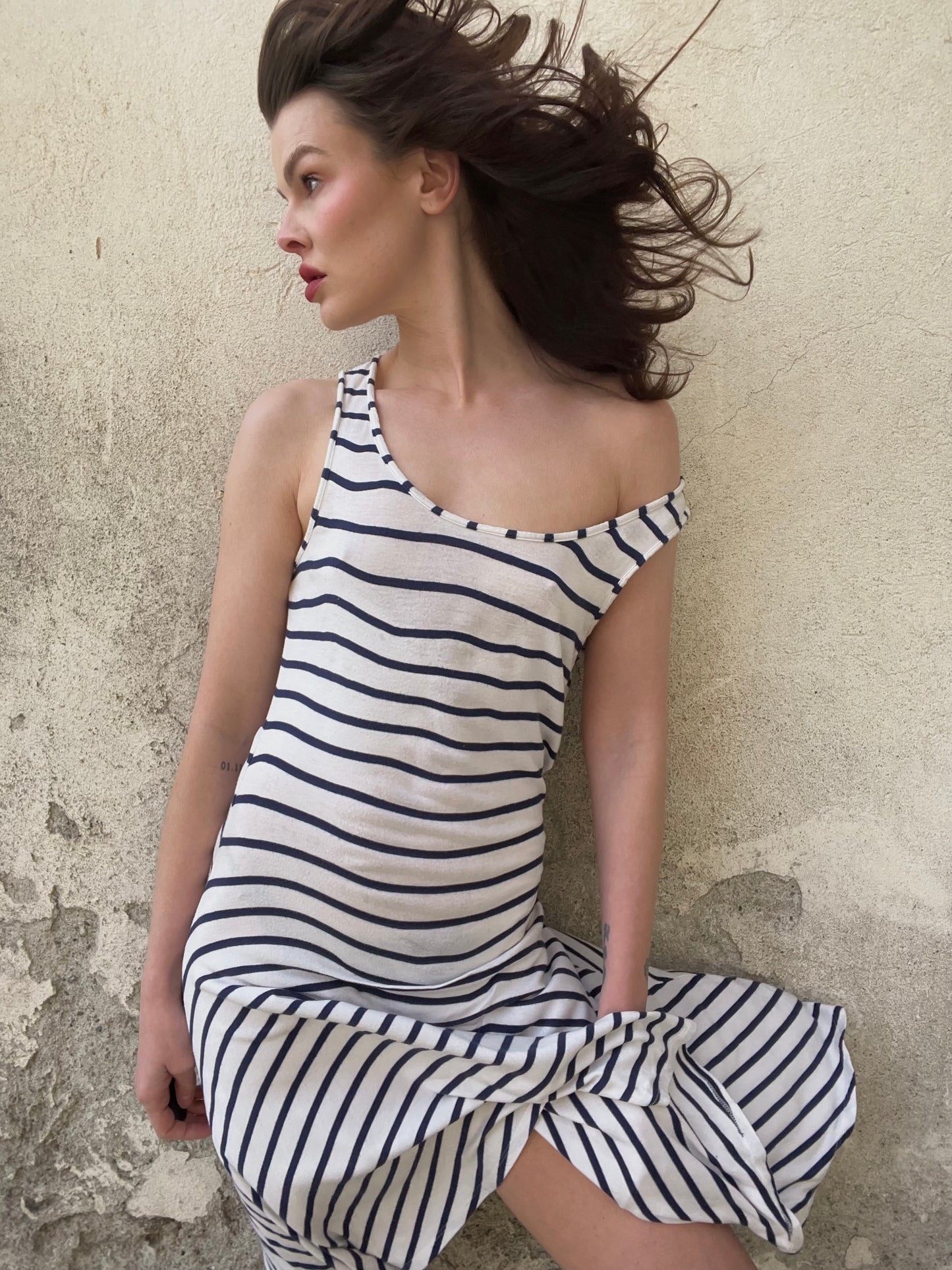 Jean Paul Gaultier striped jersey dress
