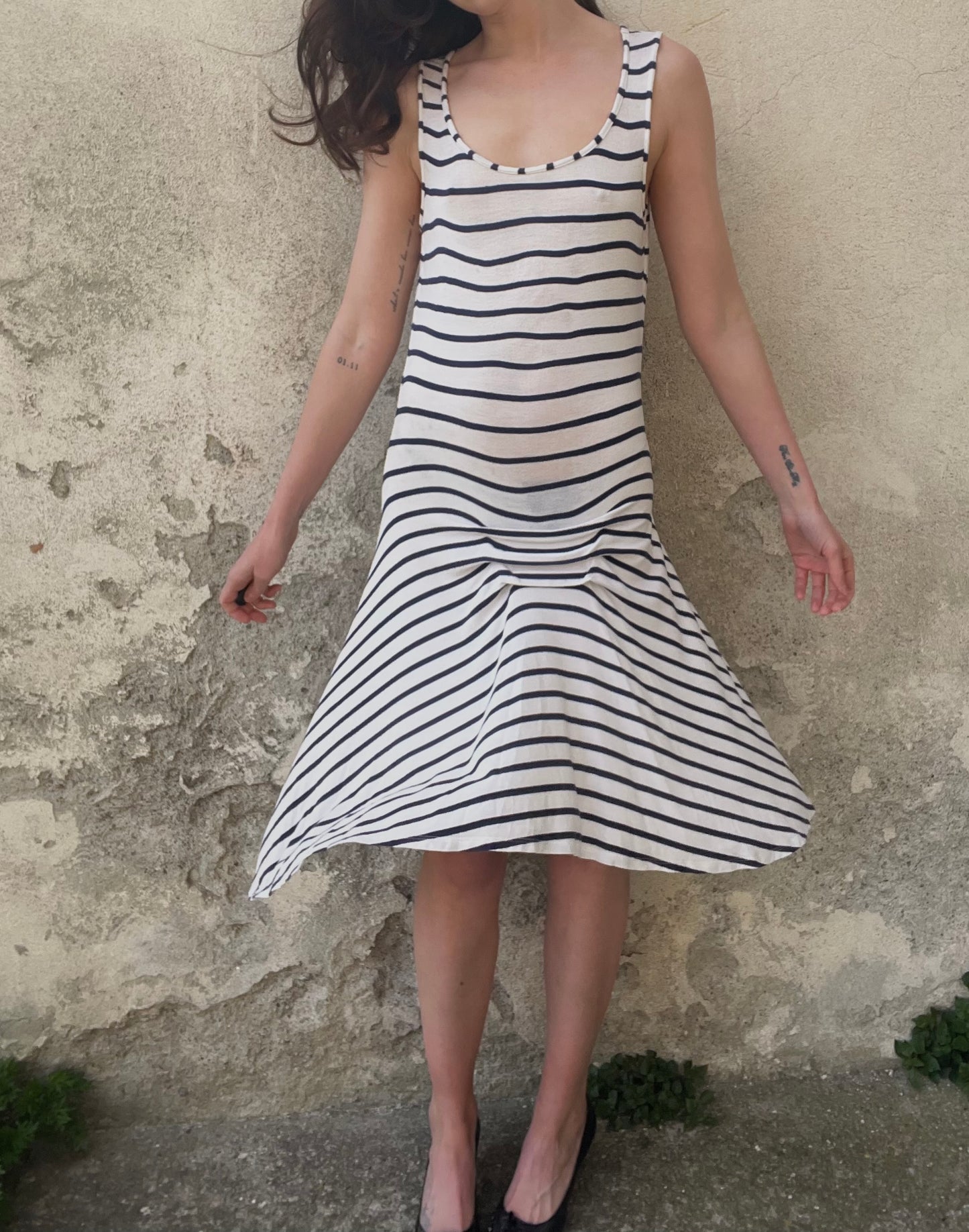 Jean Paul Gaultier striped jersey dress