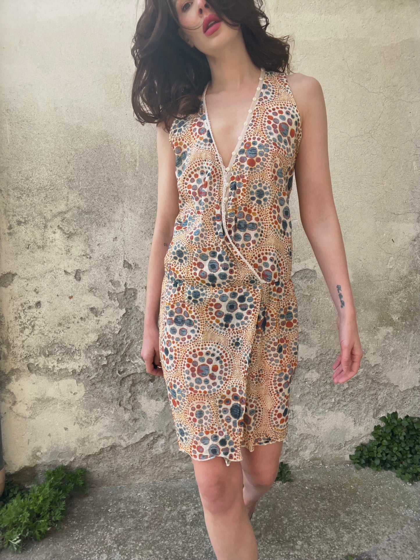 Jean Paul Gaultier Soleil Printed Wrap Dress