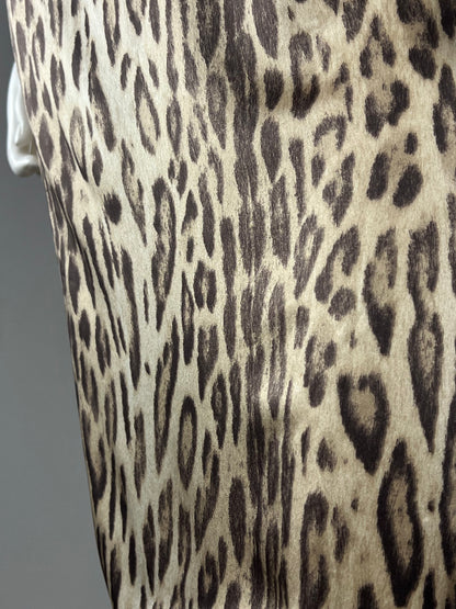 Blumarine silk leopard skirt