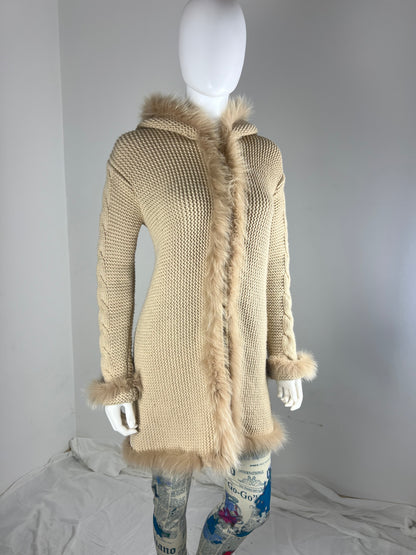 Blumarine Fur Trim Hooded Knit Coat
Early 2000s