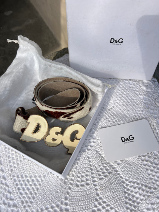 Dolce & Gabbana D&G Pony Hair Logo Belt
Early 2000s