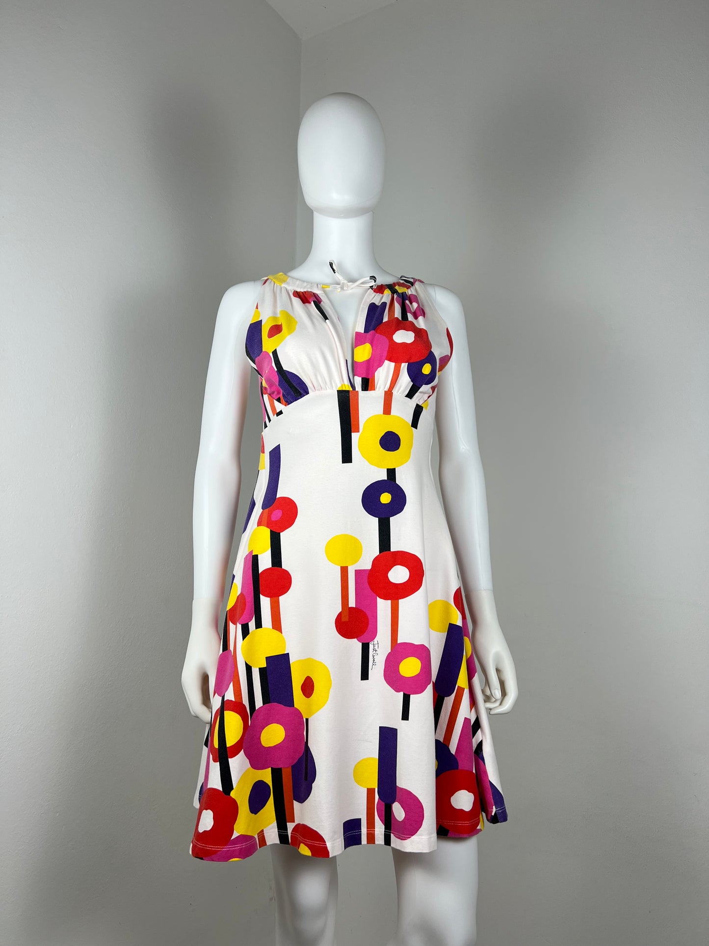 Just Cavalli Abstract Print Empire Dress