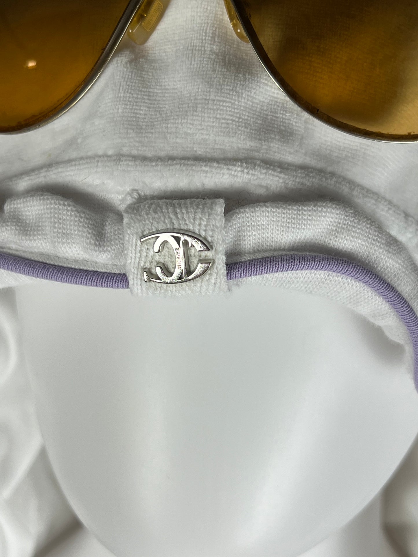 JUST CAVALLI

White & Lilac Rhinestone Zip Hoodie
Early 2000s