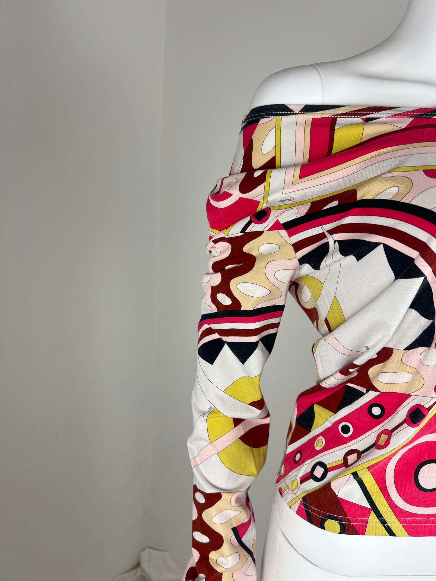 Emilio Pucci Geometric Print Stretch Top – Early 2000s