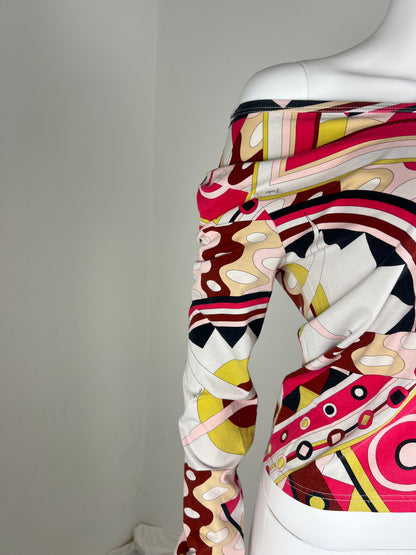 Emilio Pucci Geometric Print Stretch Top – Early 2000s