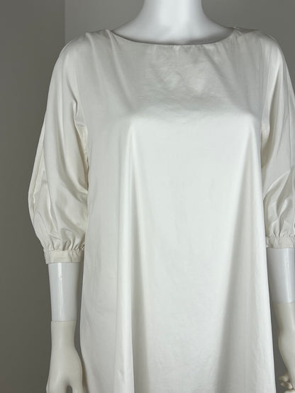 Prada Ivory Puff-Sleeve Shift Dress