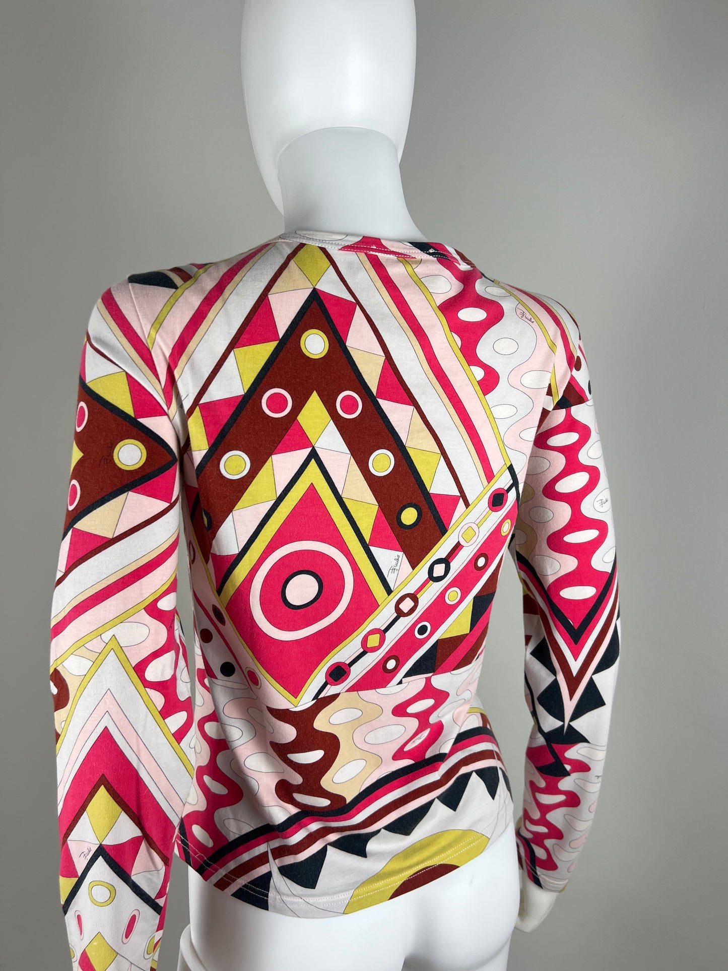 Emilio Pucci Geometric Print Stretch Top – Early 2000s