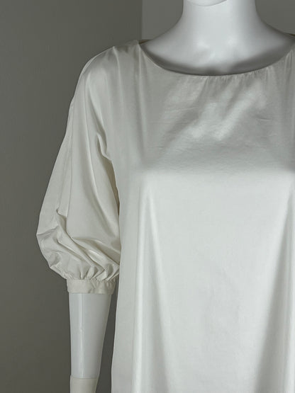 Prada Ivory Puff-Sleeve Shift Dress