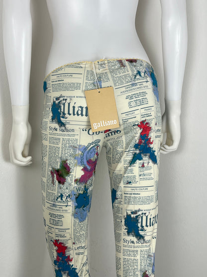 John Galliano Newspaper Print Leggings